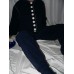 Schlafoverall Fleece uni mit Knopfleiste