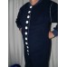 Schlafoverall Fleece uni mit Knopfleiste